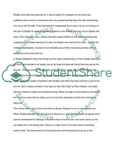 Susan Glaspells The Anarchist: His Dog and Ron Hansens My Kids Dog