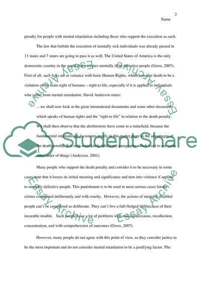 The Death Penalty and Offenders with Mental Retardation