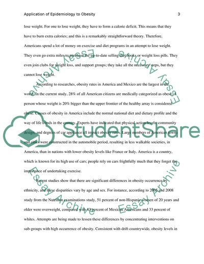 Application of Epidemiology to Obesity