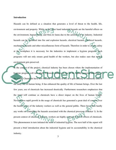 Industrial Hygiene in the Chemical Industry