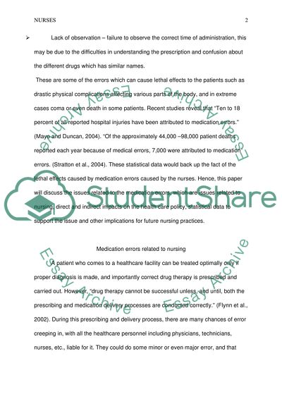 Medication Errors - from the Nursing Perspective