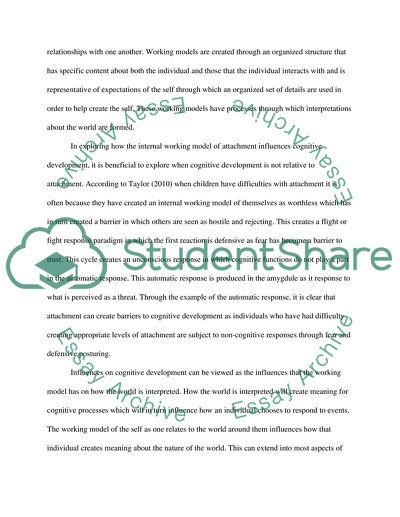 Cognitive development and the internal working model of attachment