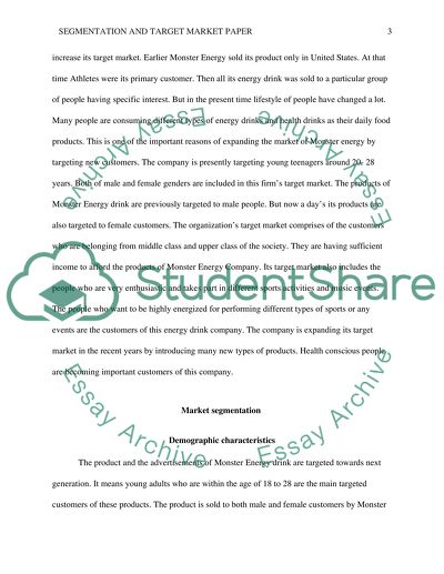 Target Market for the Monster Energy Company