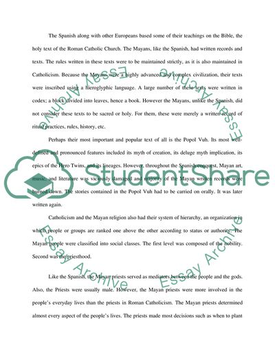 The Religion of the Mayans and the Spanish