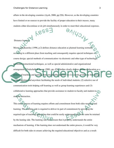 Challenges for Distance Learning