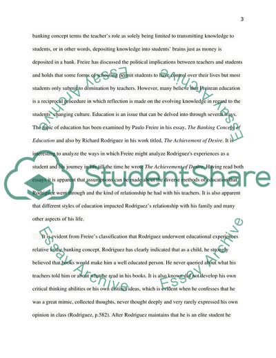 The Banking Concept of Education and The Achievement of Desire