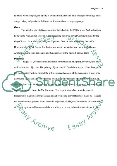 Origin and Objectives of Al Qaeda