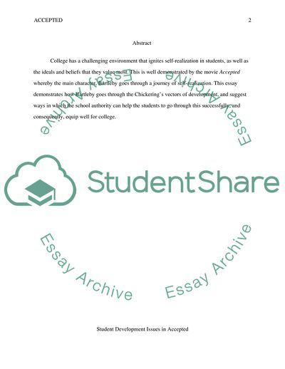 Student Development Issues Depicted in Accepted