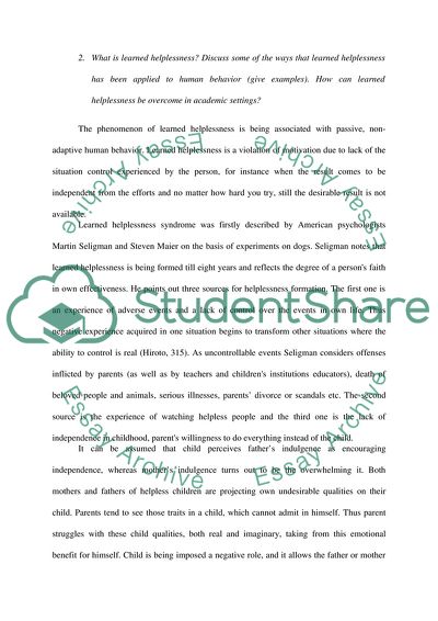 Violent Video Games and Learned Helplessness