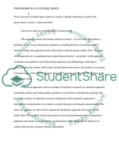 Fieldwork in a Cultural Space