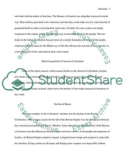 The Decline of Classical Civilizations