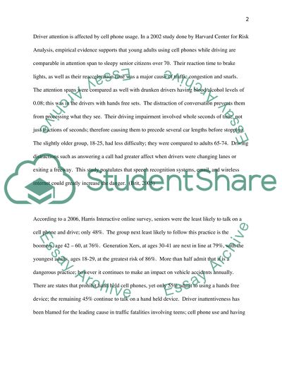 Using Cell Phones While Driving