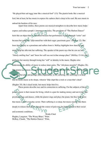 Claude McKays The Harlem Dancer and Langston Hughes The Weary Blues