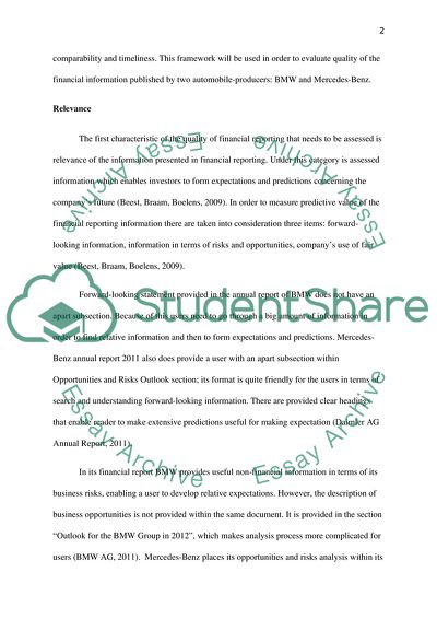 Financial Information of BMW and Mercedes-Benz