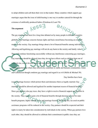 Gay Marriage Should Be Allowed