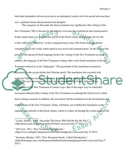 New Testament, Alexander the Great