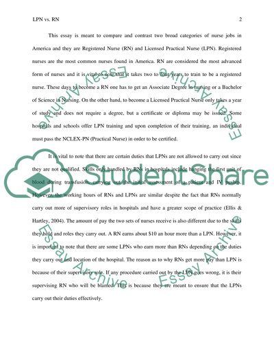 Analysis of Registered Nurse versus Licensed Practical Nurse