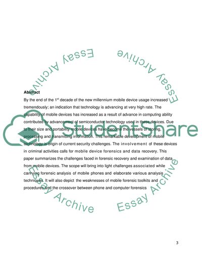 The Challenges of the Forensic Recovery and Examination of Data from Mobile Devices