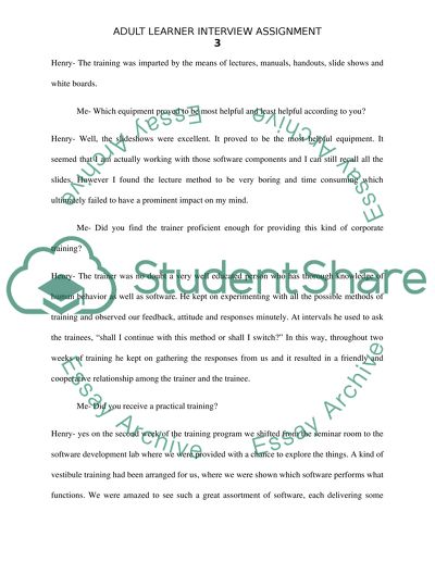 Adult Learner Interview