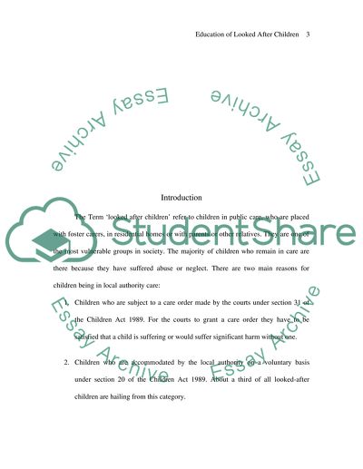 Education of Looked after Children