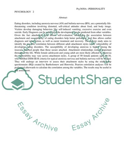 Predicting the development of Anorexia