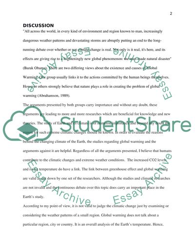 The Problem of Global Warming