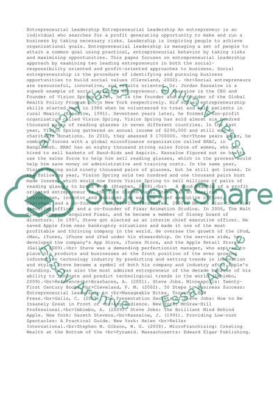 Entrepreneurial Leadership