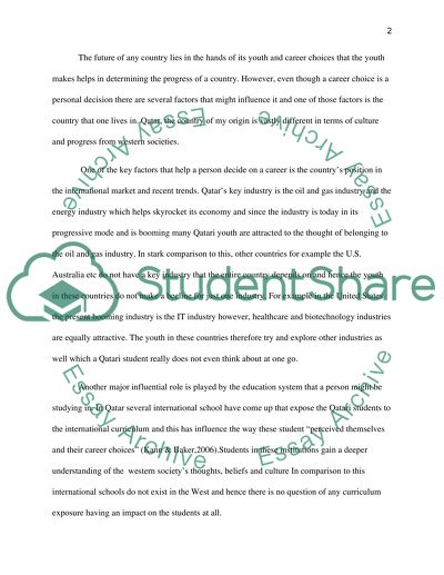 The Key Factors Affecting the Career Choices in Qatar