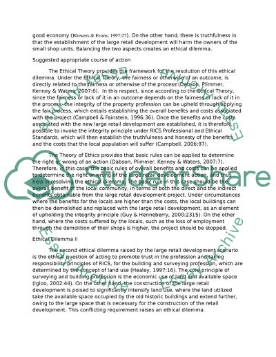 Ethical Dilemmas faced by property professionals