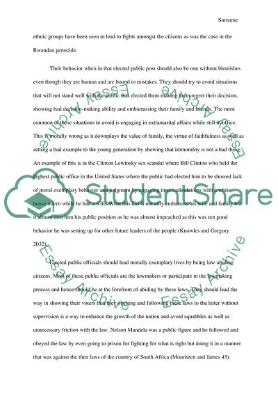 Public Officials And Morals