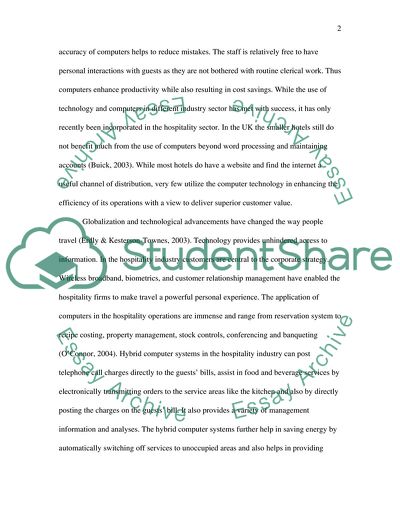 Hospitality and Tourism Facilities Management Computers in Hotels
