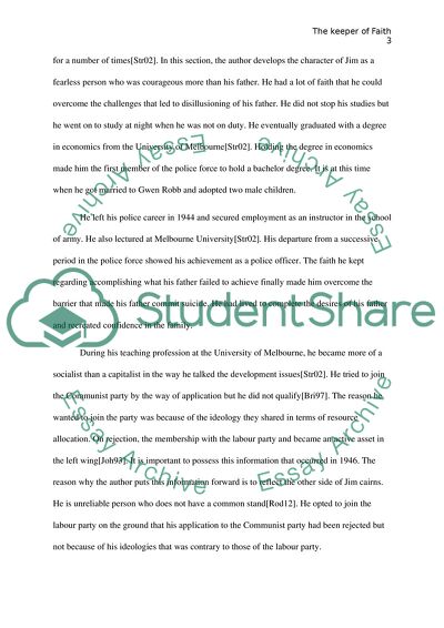 Analysis of The Keeper of Faith: A Biography of Jim Cairns Book