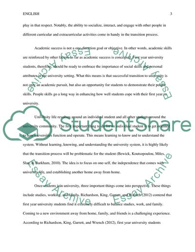 my first year university experience essay pdf free download