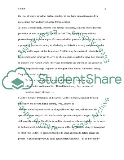 Explanation of a Professional Soldier