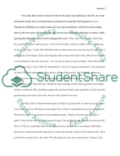 Critical Analysis of the Use of Fate Imagery in The Tale of Kieu