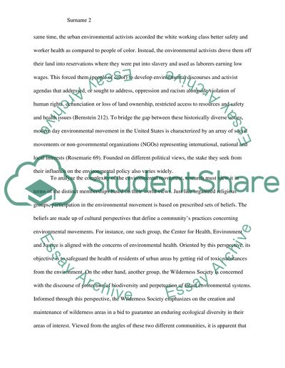 Mainstream American Environmental Movement