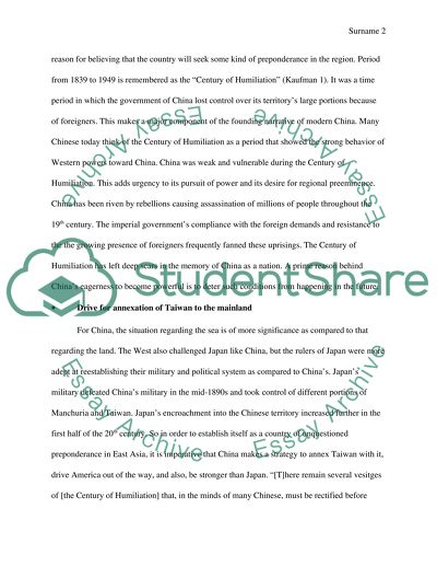 Does China Really Want to Establish Itself in a Position of Unquestioned Preponderance in the Region