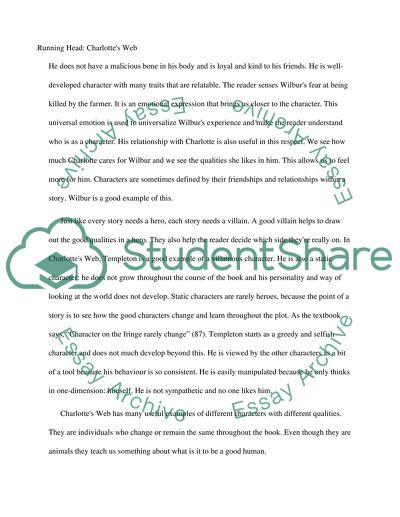 Critical response paper:charlottes web