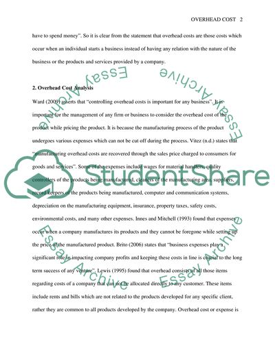 Overhead Cost Issues