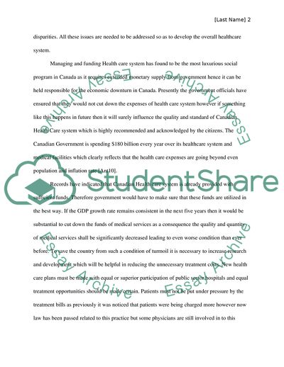 Canadian Health Care System