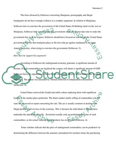 Schlossers Argument in Chapter 1 of Reefer Madness Is Effective