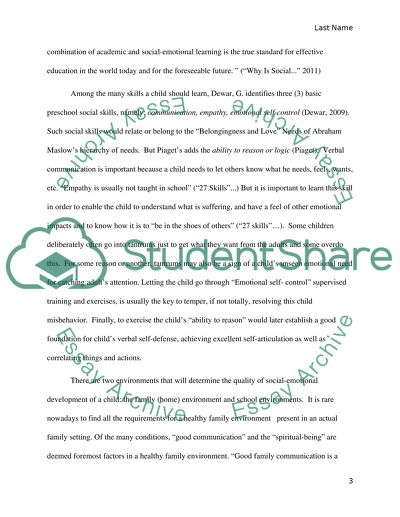 The Important Child Skills and the Influencing Environments