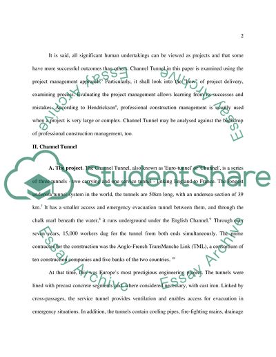 The Channel Tunnel: an Analysis