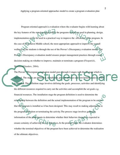 Applying a program-oriented approaches model to create a program evaluation plan