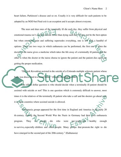 Euthanasia Should Be Legalized by the AMA