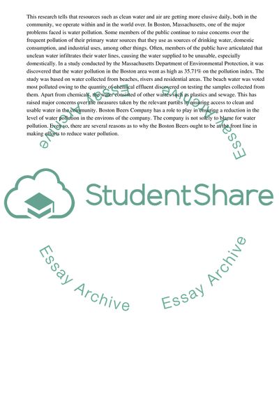 Corporate Social Responsibility at the Boston Beers