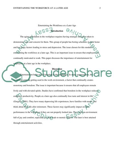 Program Analysis-Enterting the workforce at a later age