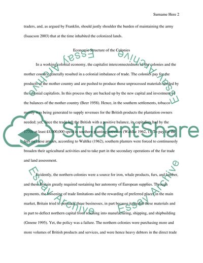 Benjamin Franklin and the Economy of the Colonies