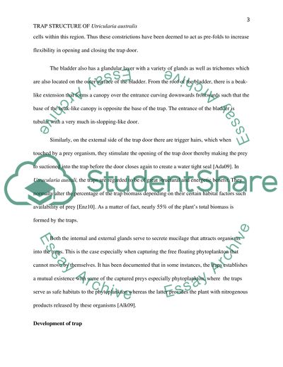 Trap Structure of Utricularia Australis