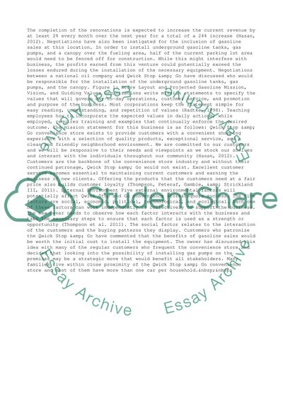 Strategic Analysis and Presentation of Business Proposal for Qwick Stop & Go Convenience Store